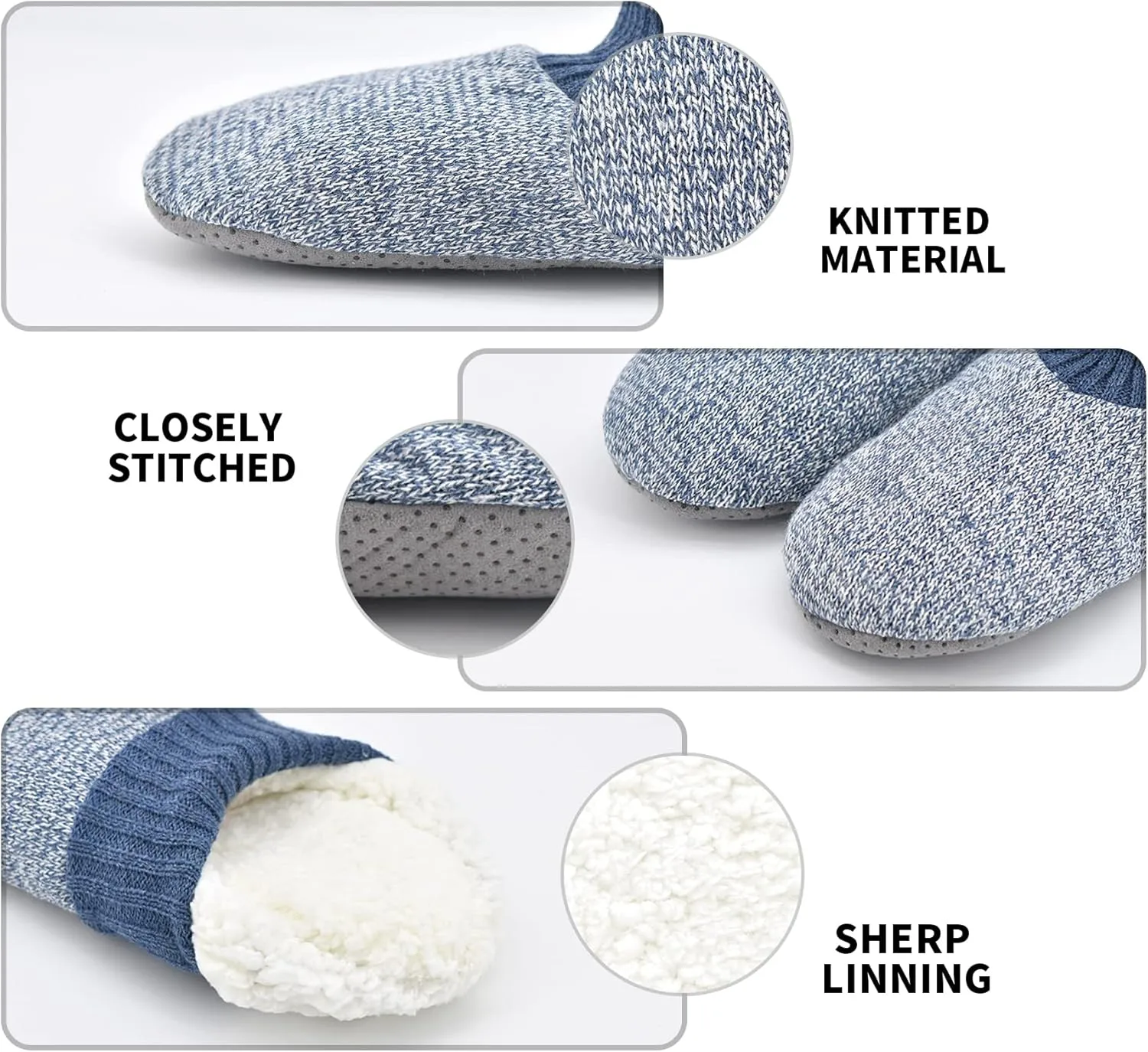 DICUIRD Men's Slippers Socks Autumn Winter Indoor Non-Skid House Slippers