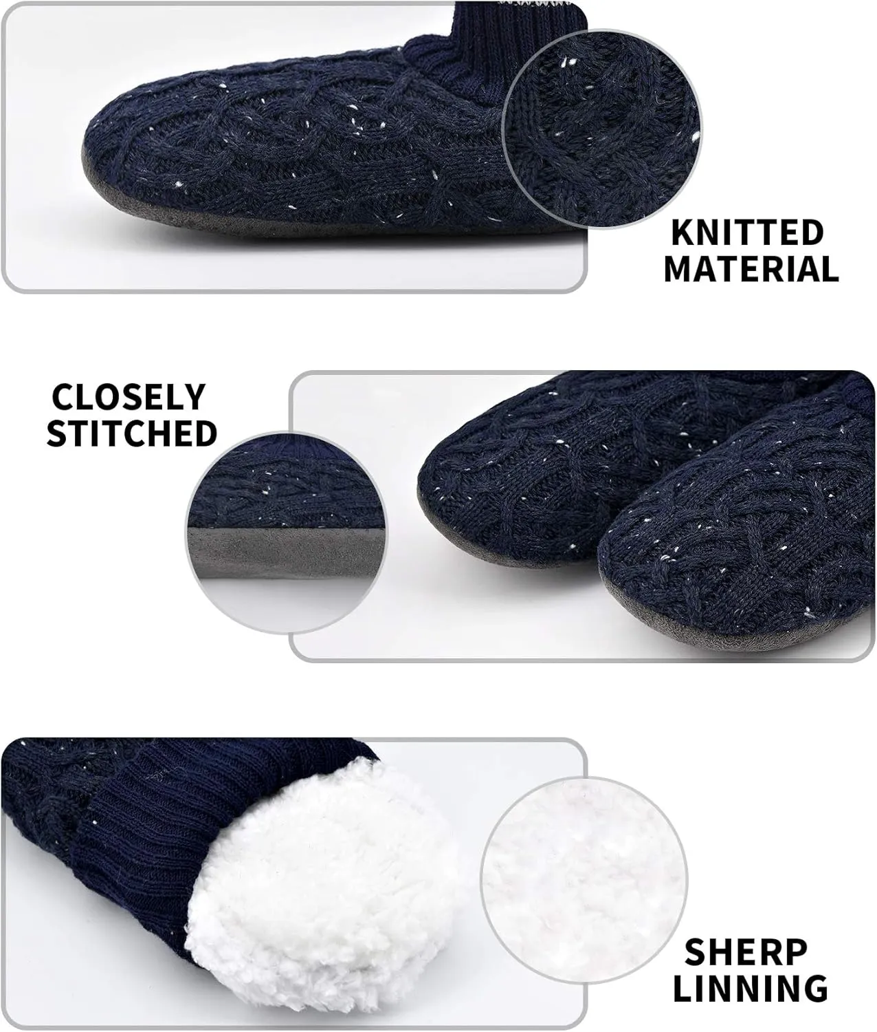 DICUIRD Men's Slippers Socks Autumn Winter Indoor Non-Skid House Slippers