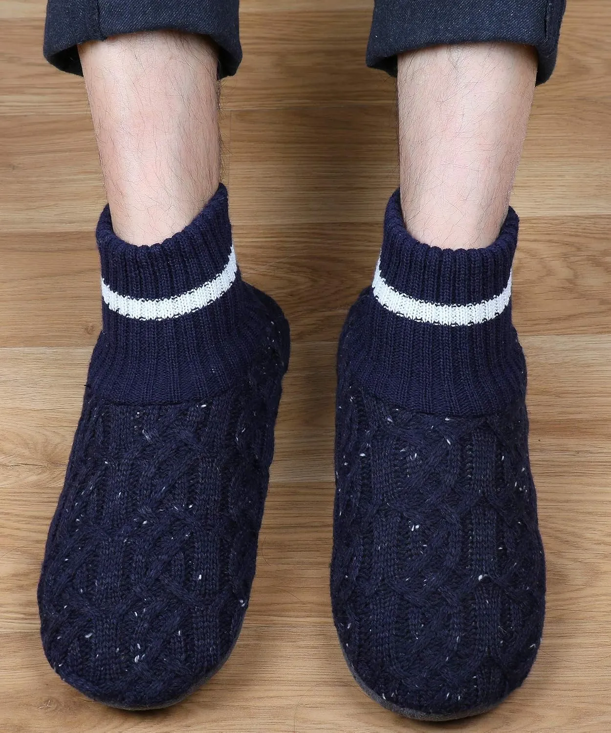 DICUIRD Men's Slippers Socks Autumn Winter Indoor Non-Skid House Slippers