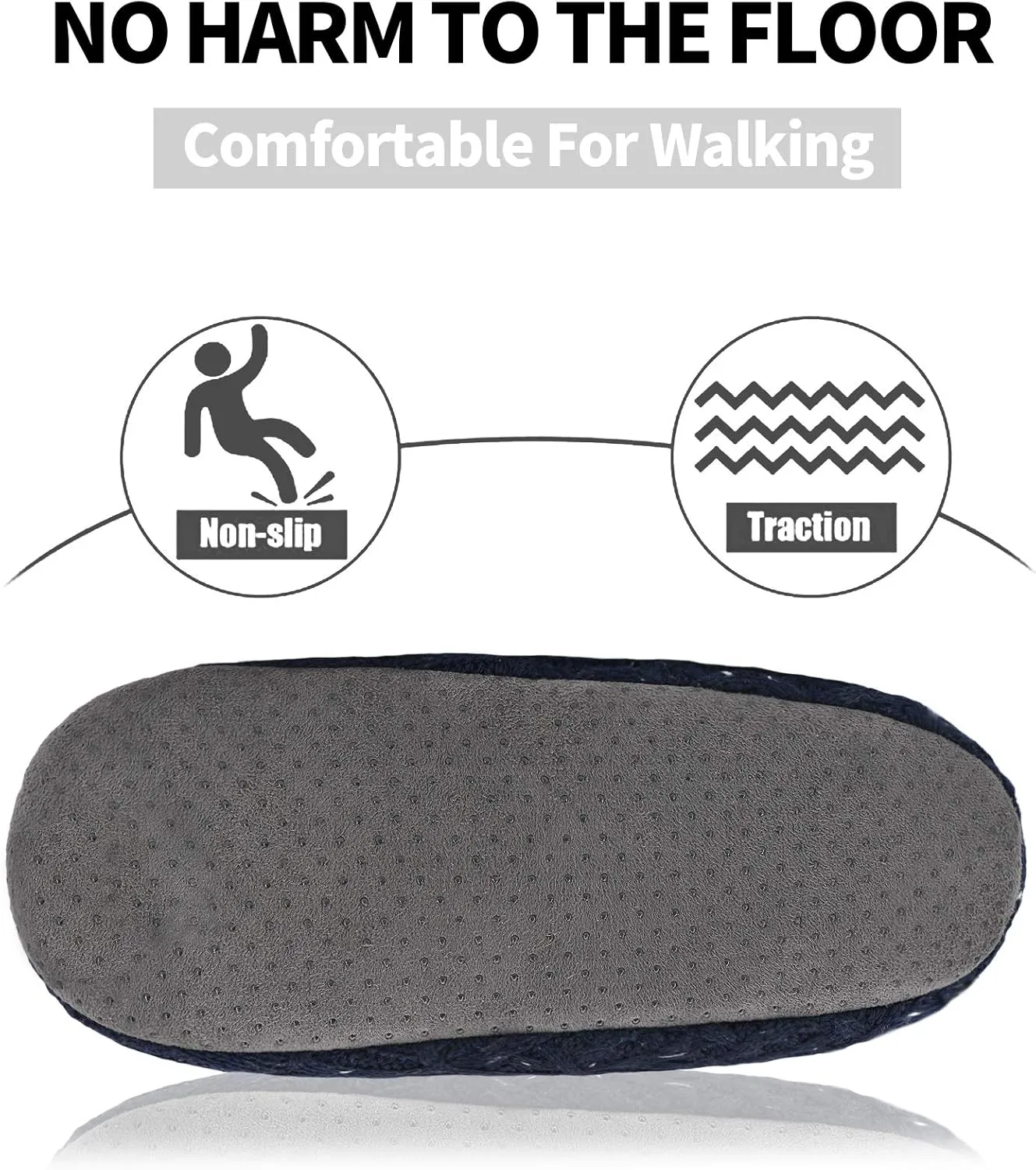 DICUIRD Men's Slippers Socks Autumn Winter Indoor Non-Skid House Slippers