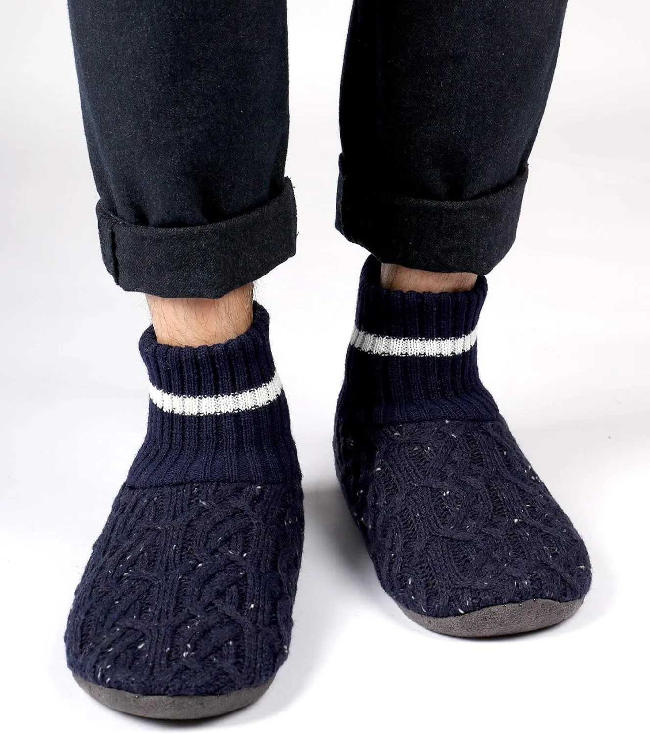 DICUIRD Men's Slippers Socks Autumn Winter Indoor Non-Skid House Slippers