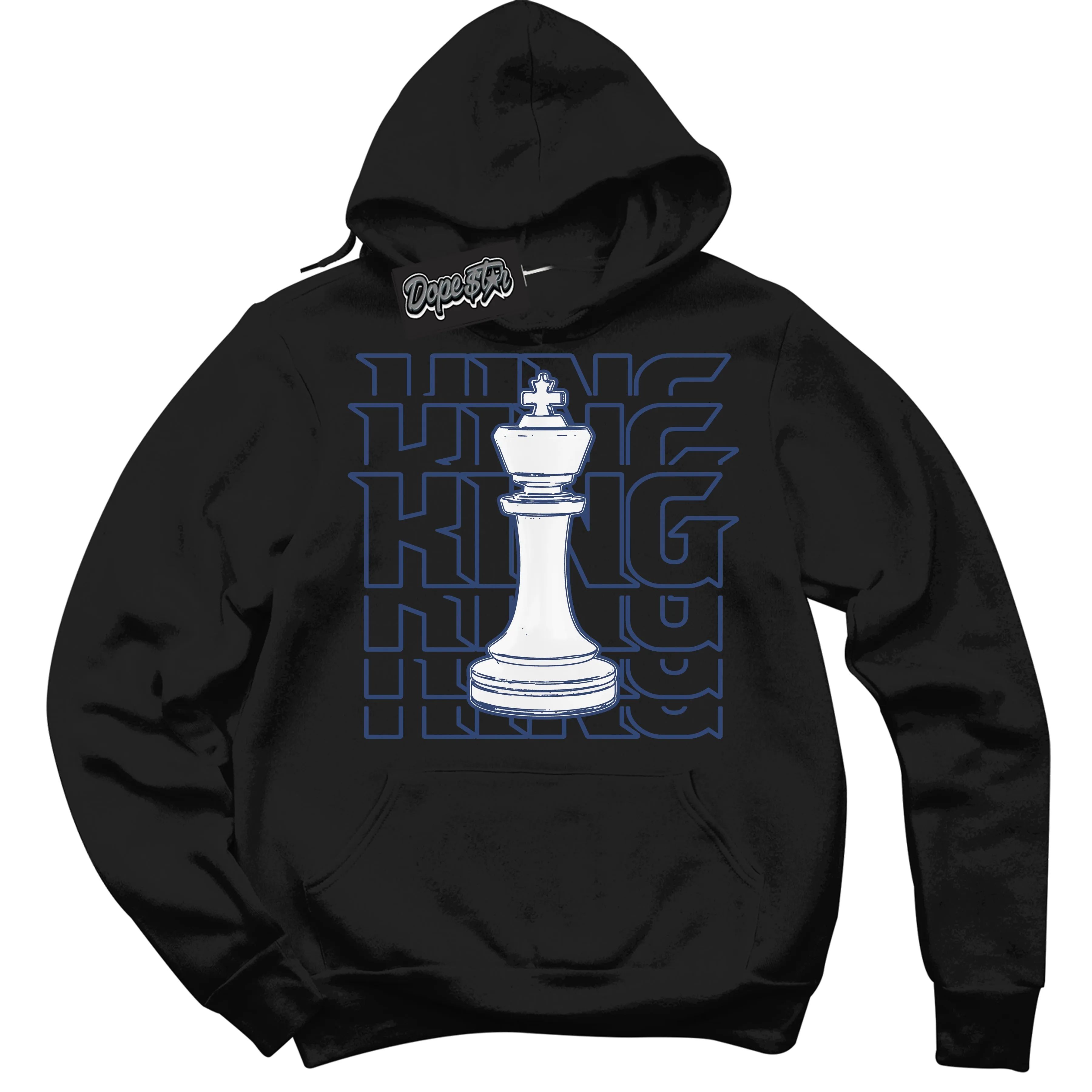 Diffused Blue 11s Sneaker Hoodie King Chess Graphic