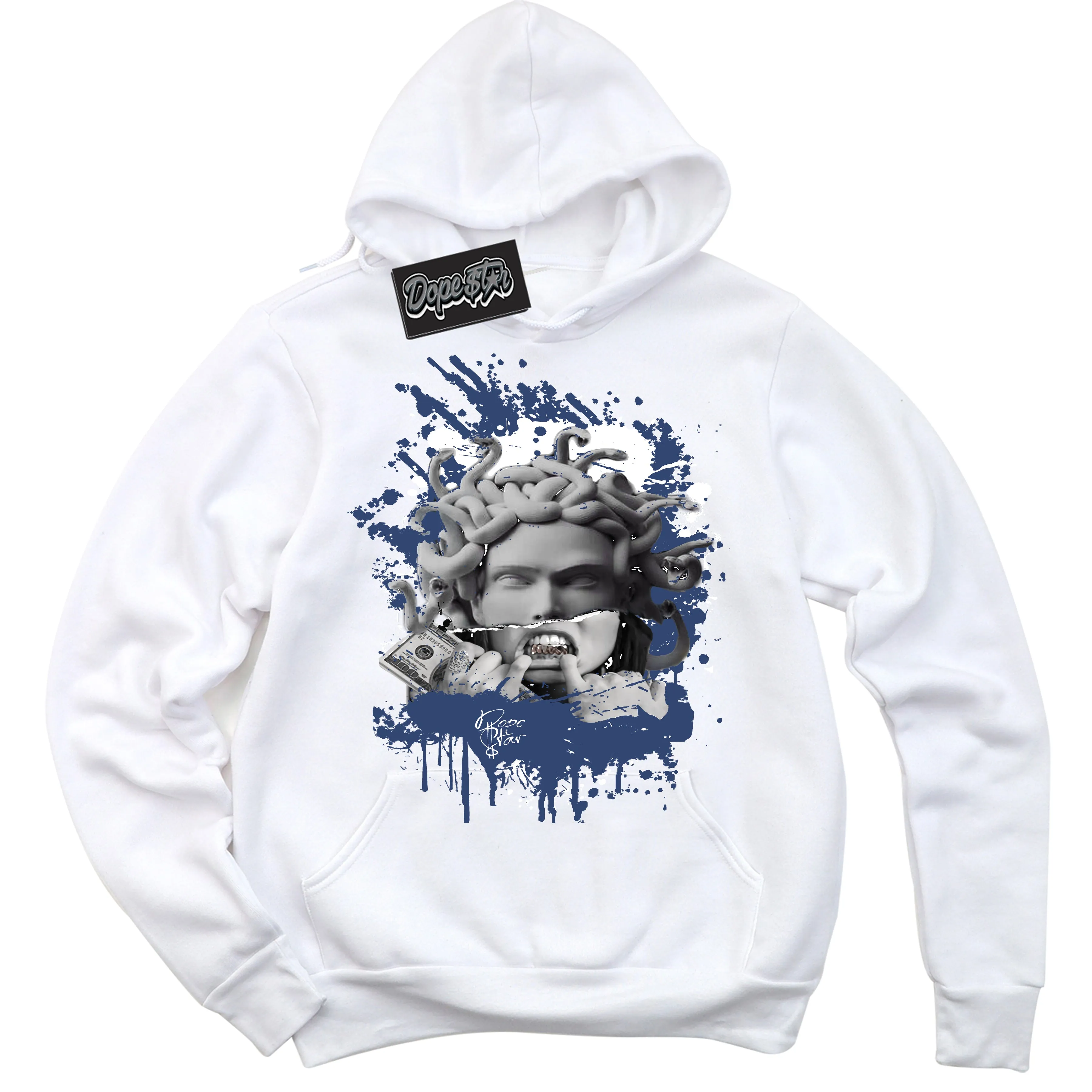 Diffused Blue 11s Sneaker Hoodie Medusa Graphic