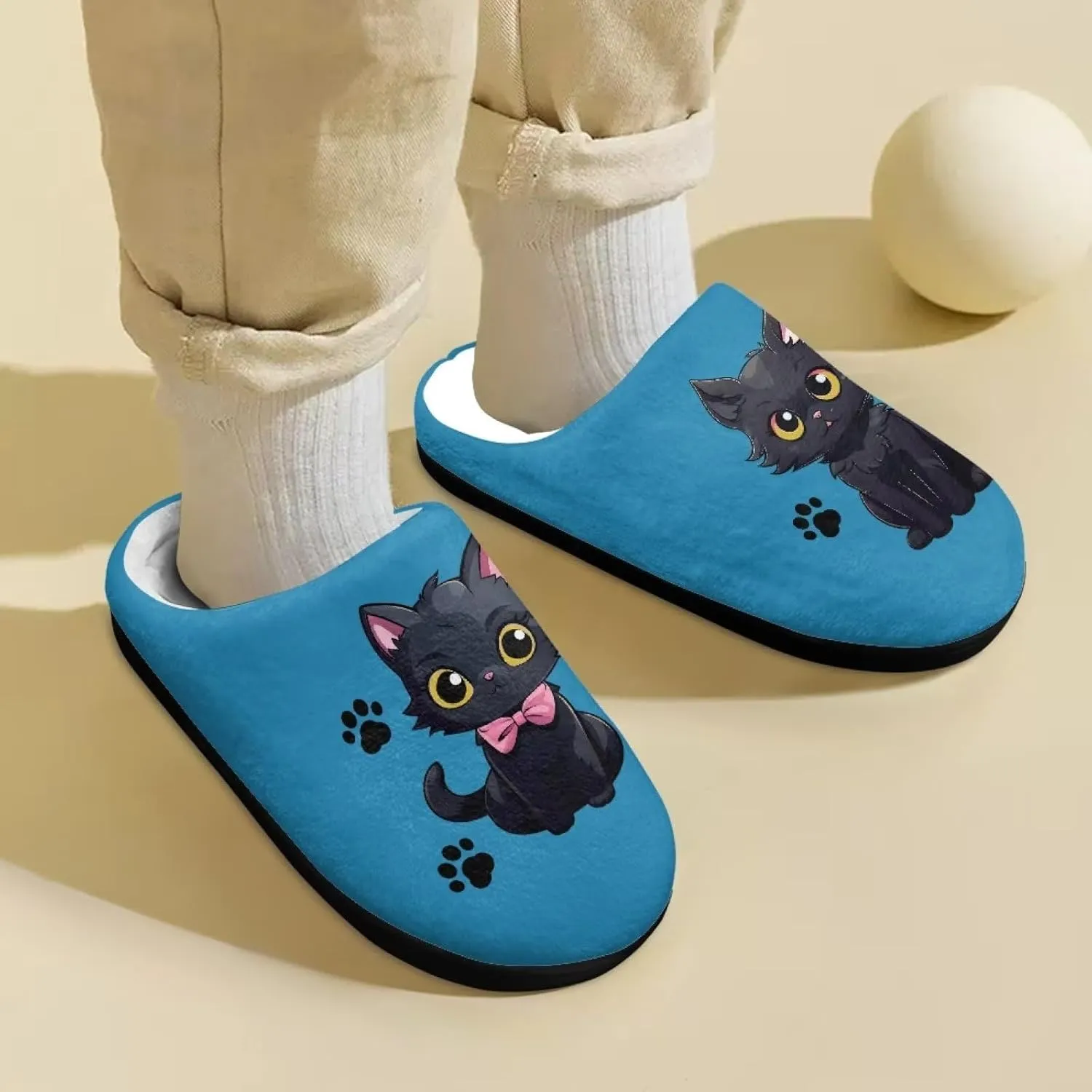 DISNIMO Boys Girls Cozy-House Bedroom Slippers Warm Plush Winter Cotton Slipper Kids Indoor Non-Slip Shoes 9-14.5