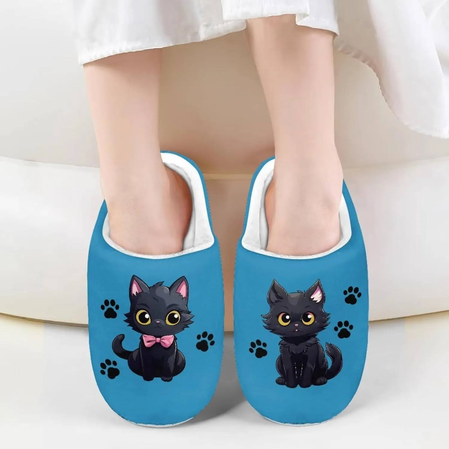 DISNIMO Boys Girls Cozy-House Bedroom Slippers Warm Plush Winter Cotton Slipper Kids Indoor Non-Slip Shoes 9-14.5