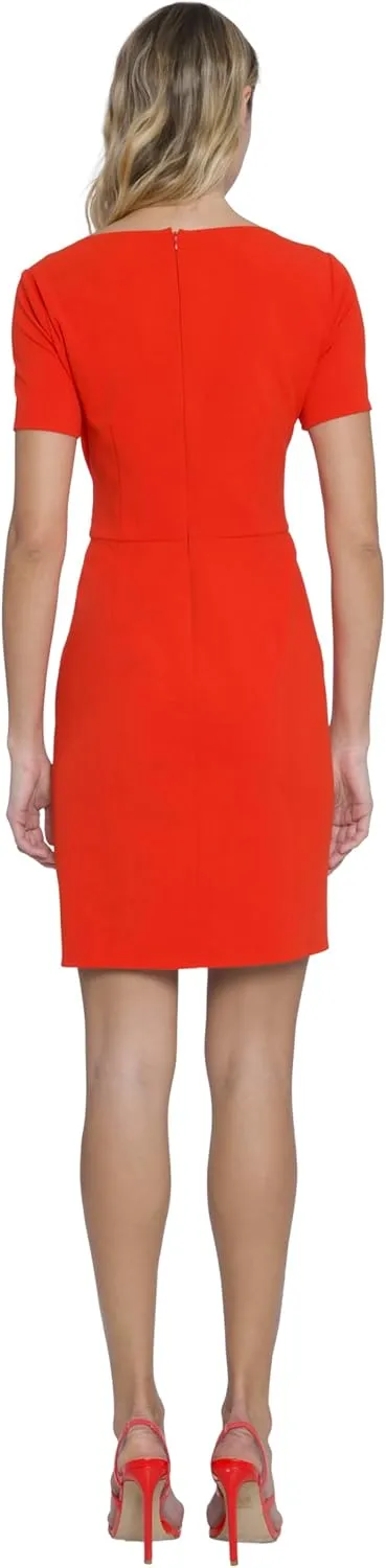 Donna Morgan Boat Neck Side Waist Twist Detail Mini, Womens Dresses