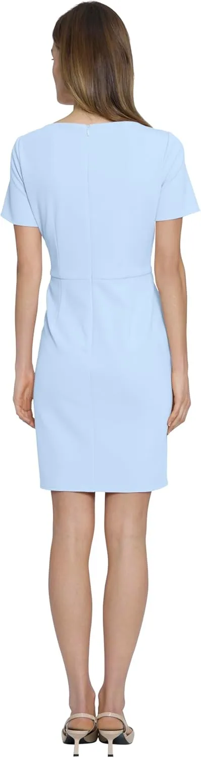 Donna Morgan Boat Neck Side Waist Twist Detail Mini, Womens Dresses