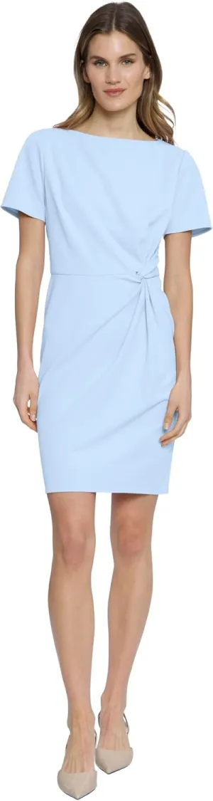 Donna Morgan Boat Neck Side Waist Twist Detail Mini, Womens Dresses
