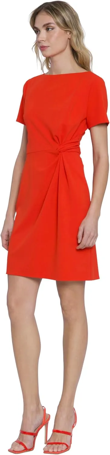 Donna Morgan Boat Neck Side Waist Twist Detail Mini, Womens Dresses
