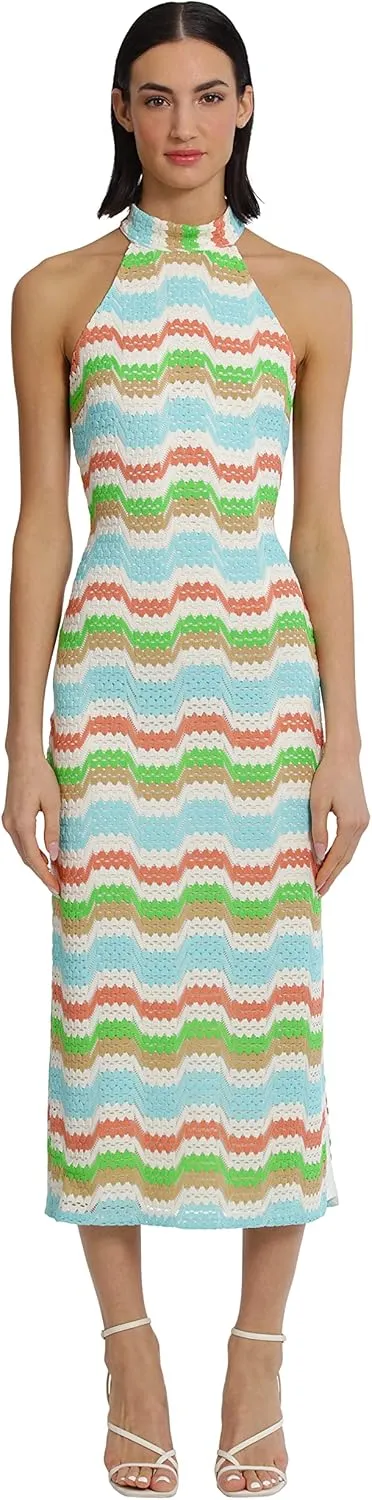 Donna Morgan Women's Mock Neck Halter Dress Event Party Date Guest of