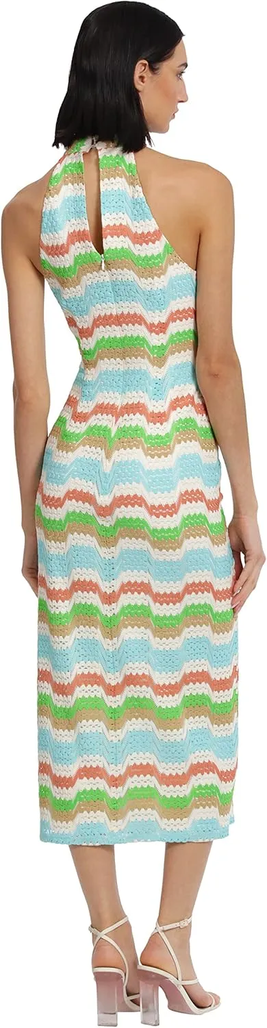 Donna Morgan Women's Mock Neck Halter Dress Event Party Date Guest of