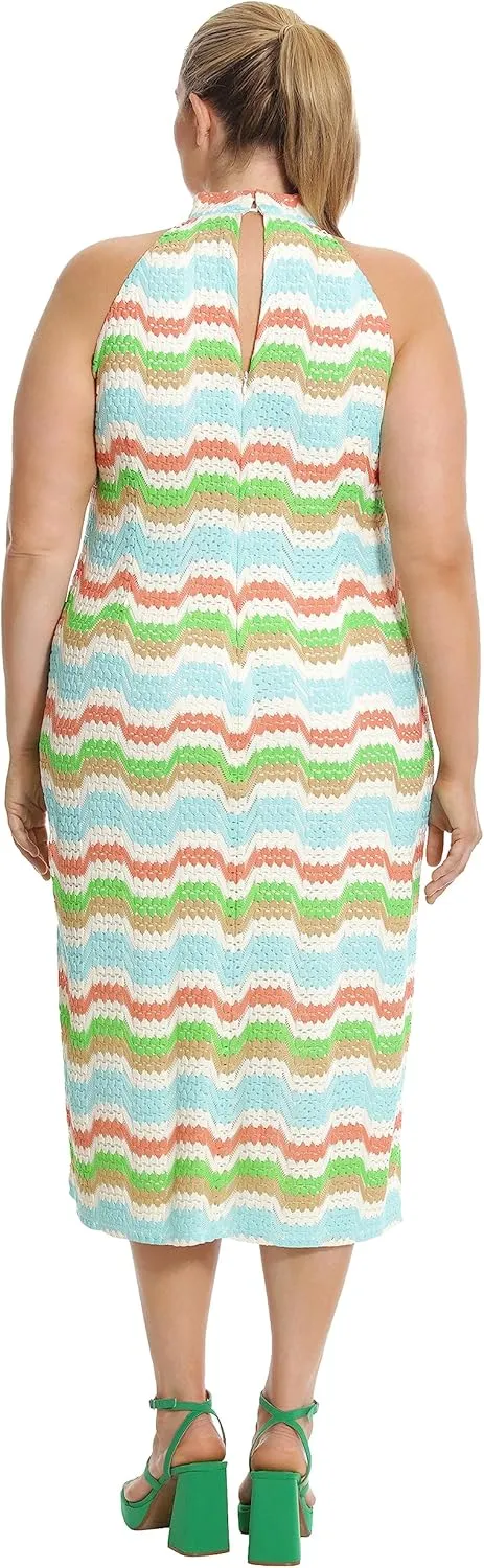 Donna Morgan Women's Mock Neck Halter Dress Event Party Date Guest of