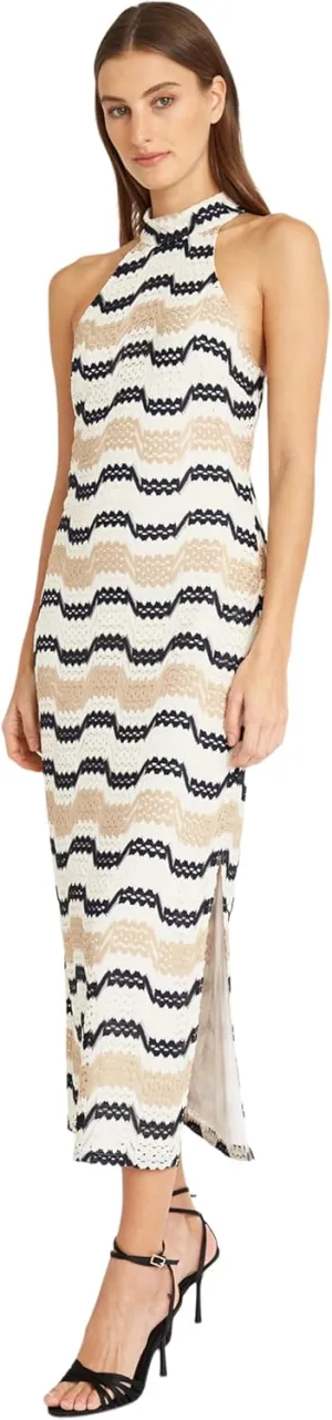 Donna Morgan Women's Mock Neck Halter Dress Event Party Date Guest of
