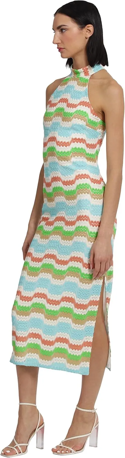Donna Morgan Women's Mock Neck Halter Dress Event Party Date Guest of