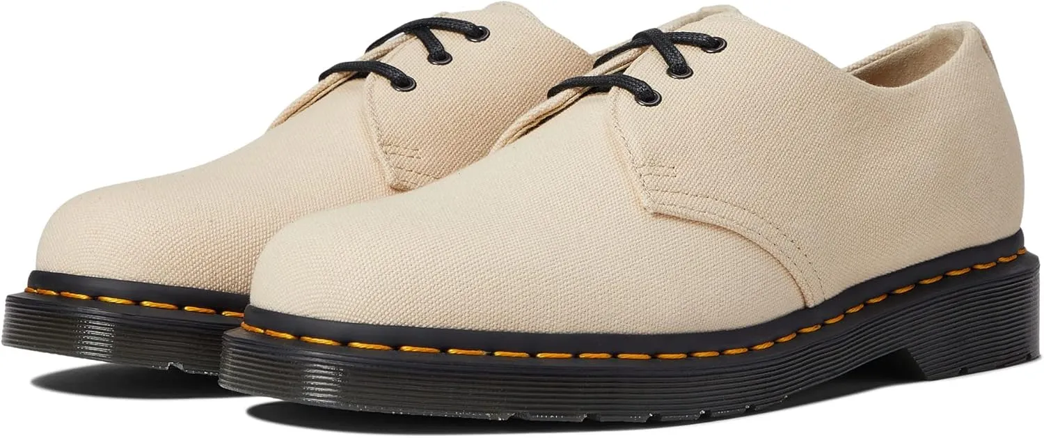 Dr. Martens Unisex 1461 Loafer Flat, Warmsand Natural Canvas, 8 US Women