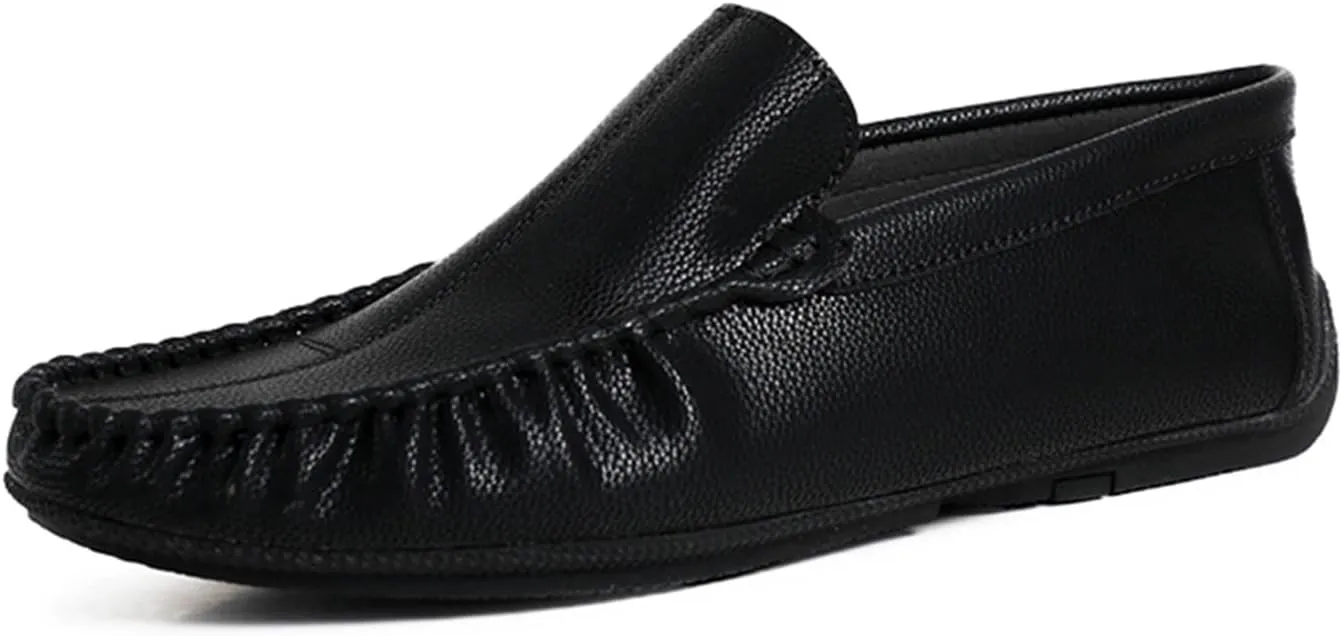 Driving Moccasins for Men Stitching Details Slip On Moccasins Shoes Vegan Leather Anti-Slip Resistant Flat Heel Driving Slip On for Any Attire