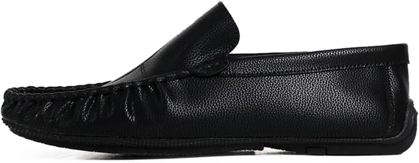 Driving Moccasins for Men Stitching Details Slip On Moccasins Shoes Vegan Leather Anti-Slip Resistant Flat Heel Driving Slip On for Any Attire