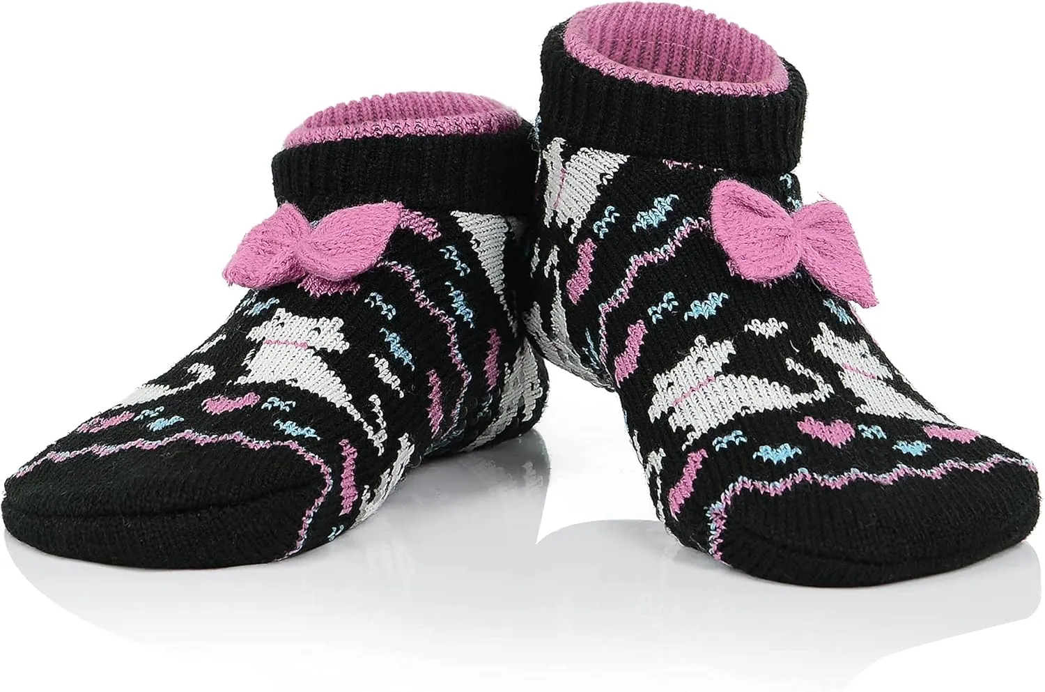 Durio Slipper Socks for Women Cozy Slipper Socks Winter Slipper Socks for Women Grippers Warm Slipper Socks with Grippers H Black&Gray Stripes One Size