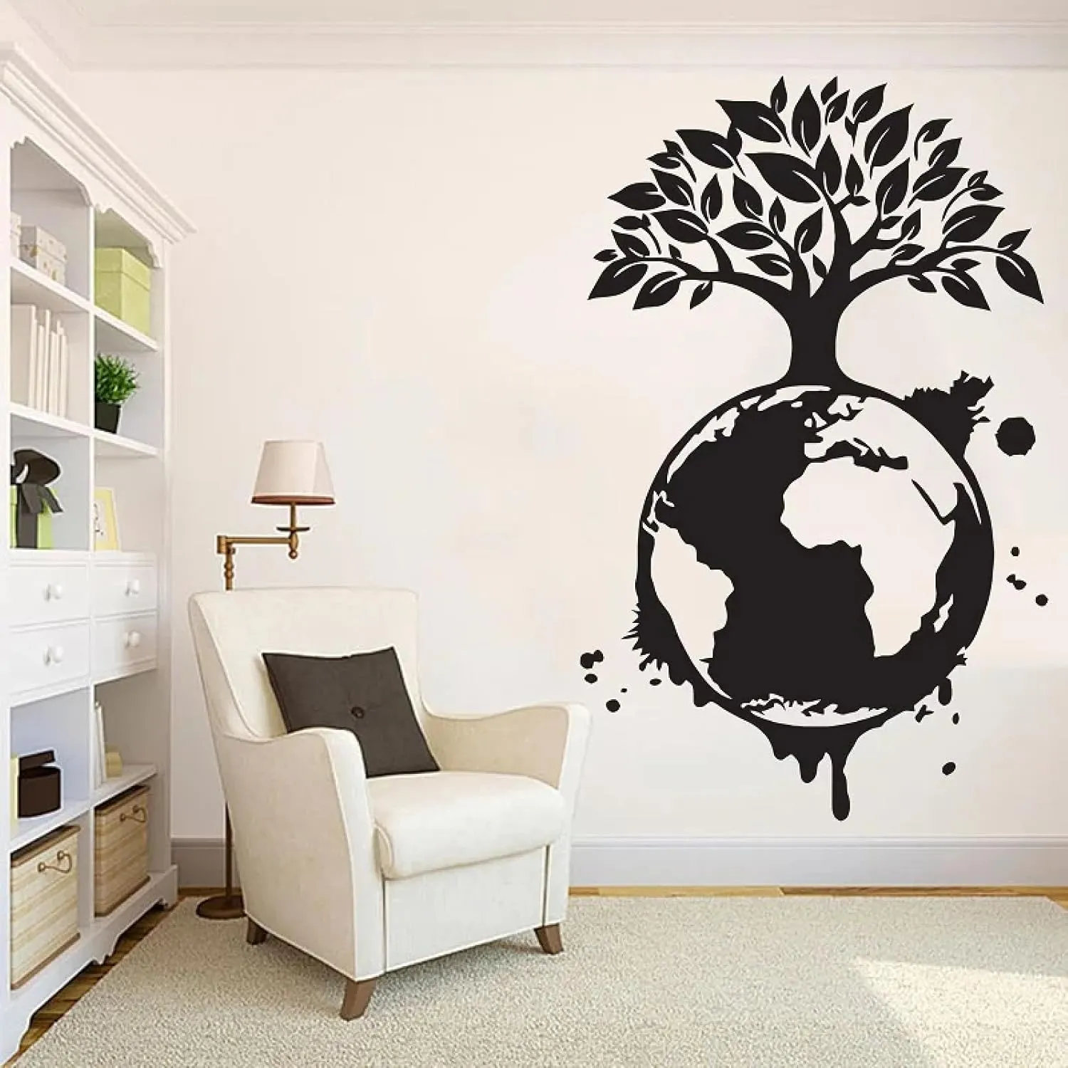 Earth World Tree Wall Sticker Gift Ecosystem Protection Green Ecological Environment Home Decoration Vinyl Sticker