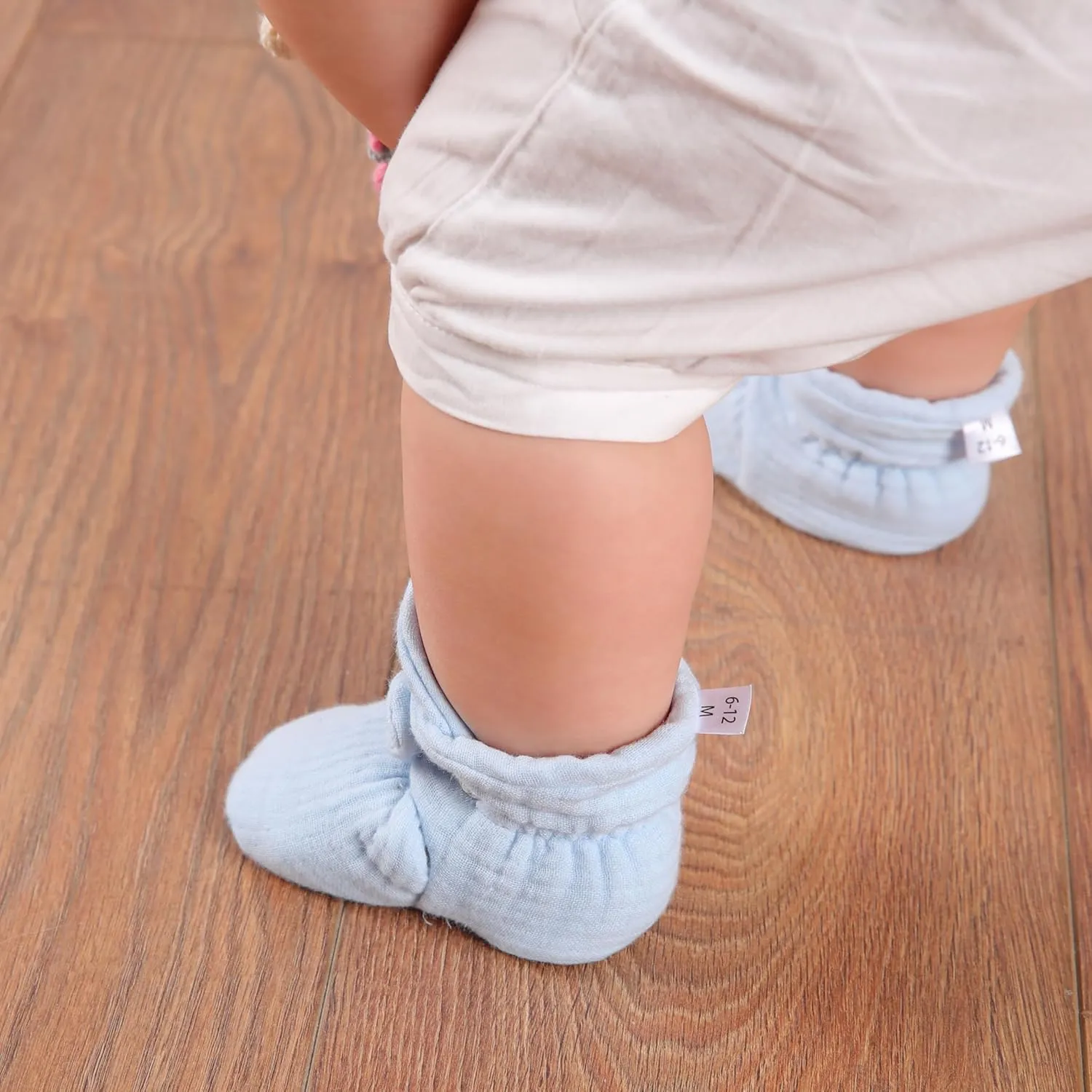 Ella Bonna Baby Booties Organic Cotton Muslin Newborn Baby Slippers Baby Boy Booties, Infant Girl Booties, 6-12 months, 0-6 Months, 12-18 Months, 0-3 Months, 18-24 Months, Toddler Shoes
