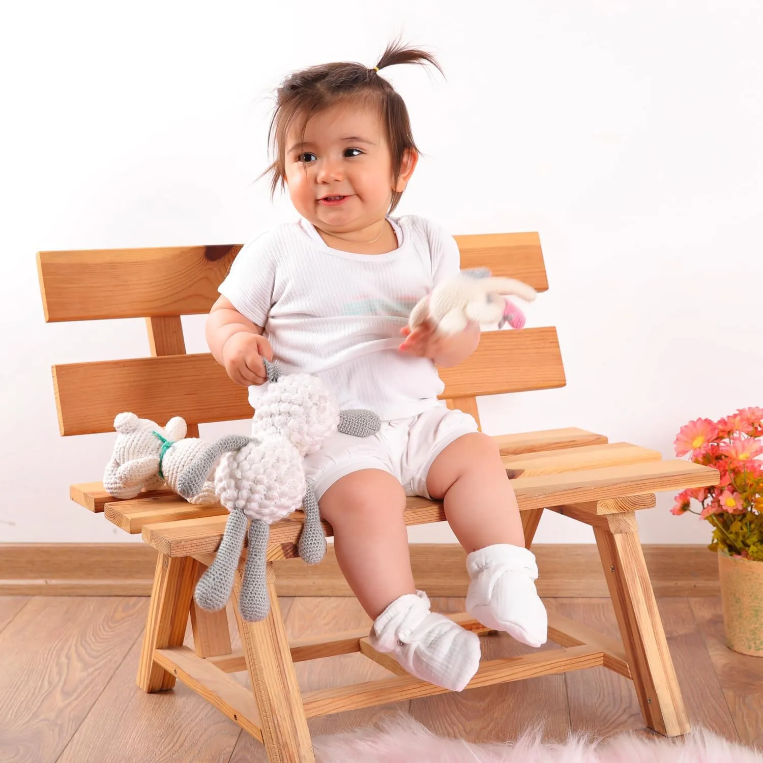 Ella Bonna Baby Booties Organic Cotton Muslin Newborn Baby Slippers Baby Boy Booties, Infant Girl Booties, 6-12 months, 0-6 Months, 12-18 Months, 0-3 Months, 18-24 Months, Toddler Shoes