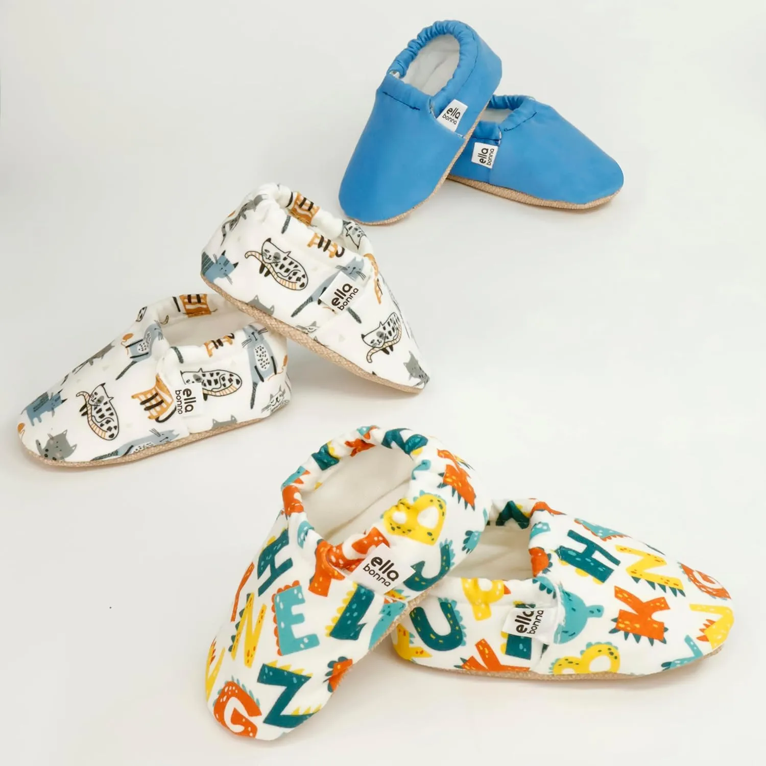 Ella Bonna Cotton Toddler Slippers Baby, Boys Slippers Non-Slip Soft Sole, Stay On Kids Slippers Girls, Baby Booties Socks, Slippers for Girls, Newborn Shoes, Rainbow, 0-6 Months