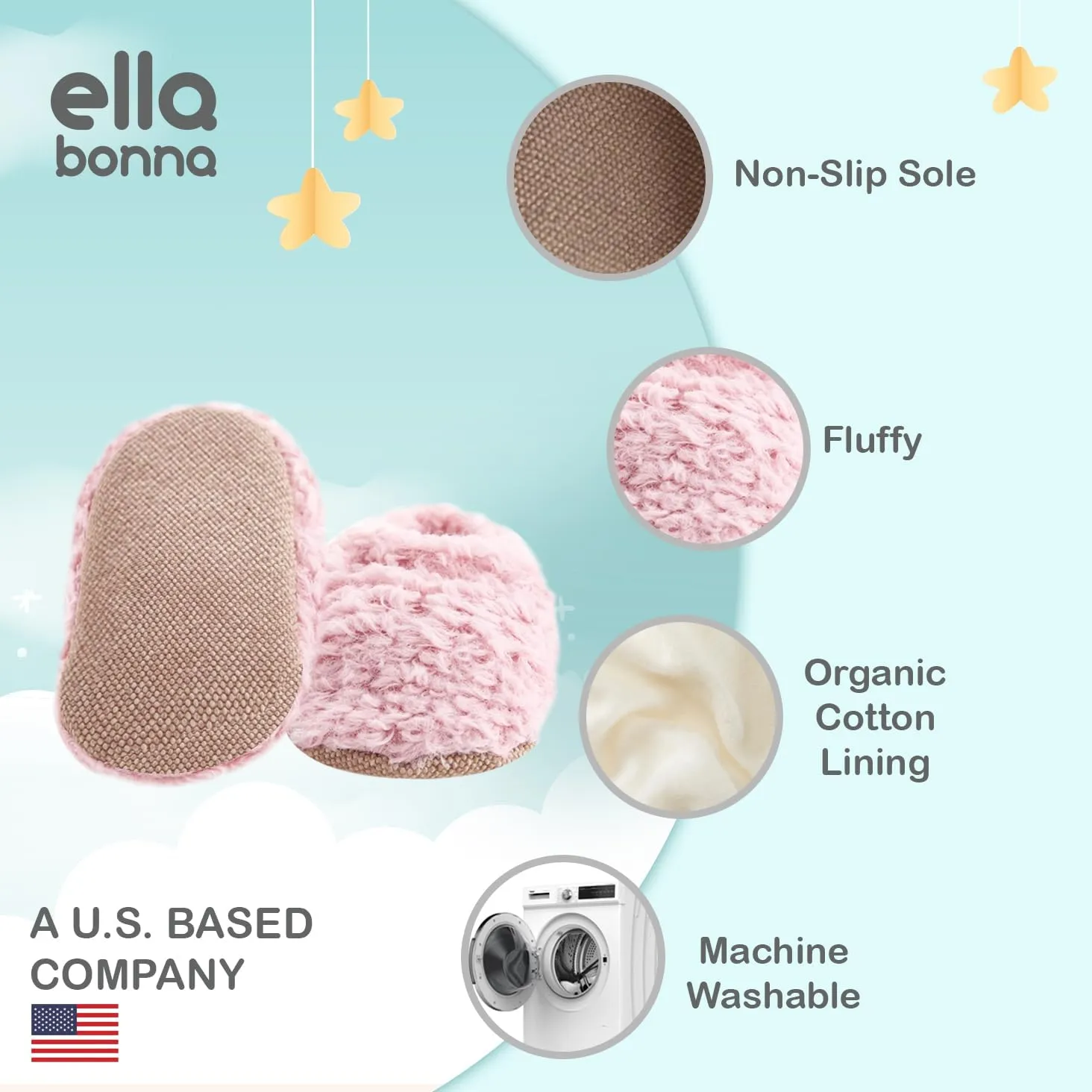 Ella Bonna Unisex Teddy Baby Booties Cotton Newborn Baby Socks Slipper Toddler Shoes, Infant Baby Girl Booties, Boy Socks