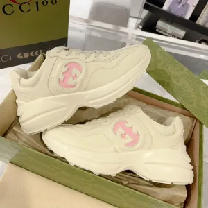 Exclusive offer Leather Durable Trainer GG Pink Gucci White Rhyton