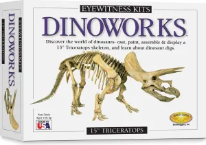 Eyewitness Kits Perfect Cast Dinoworks 15" Triceratops Cast, Paint, Display and Learn Craft Kit