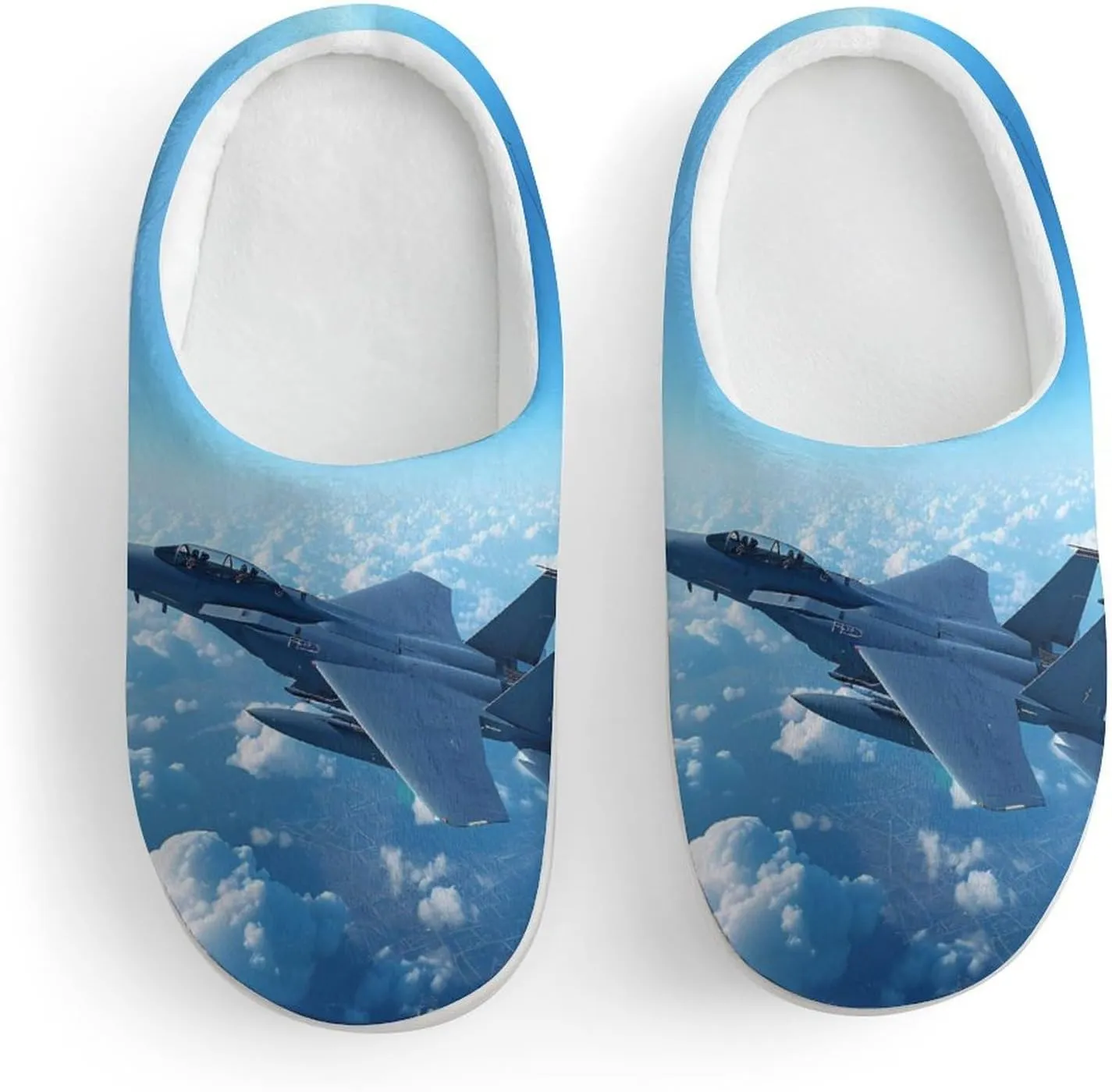 F-15 Eagle Jet Plane Kids Toddler Cotton Slippers Slip-on House Shoes for Bedroom Indoor Outdoor