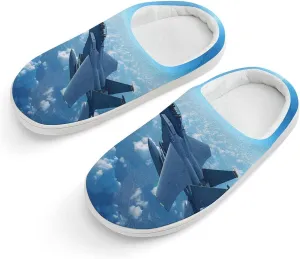 F-15 Eagle Jet Plane Kids Toddler Cotton Slippers Slip-on House Shoes for Bedroom Indoor Outdoor