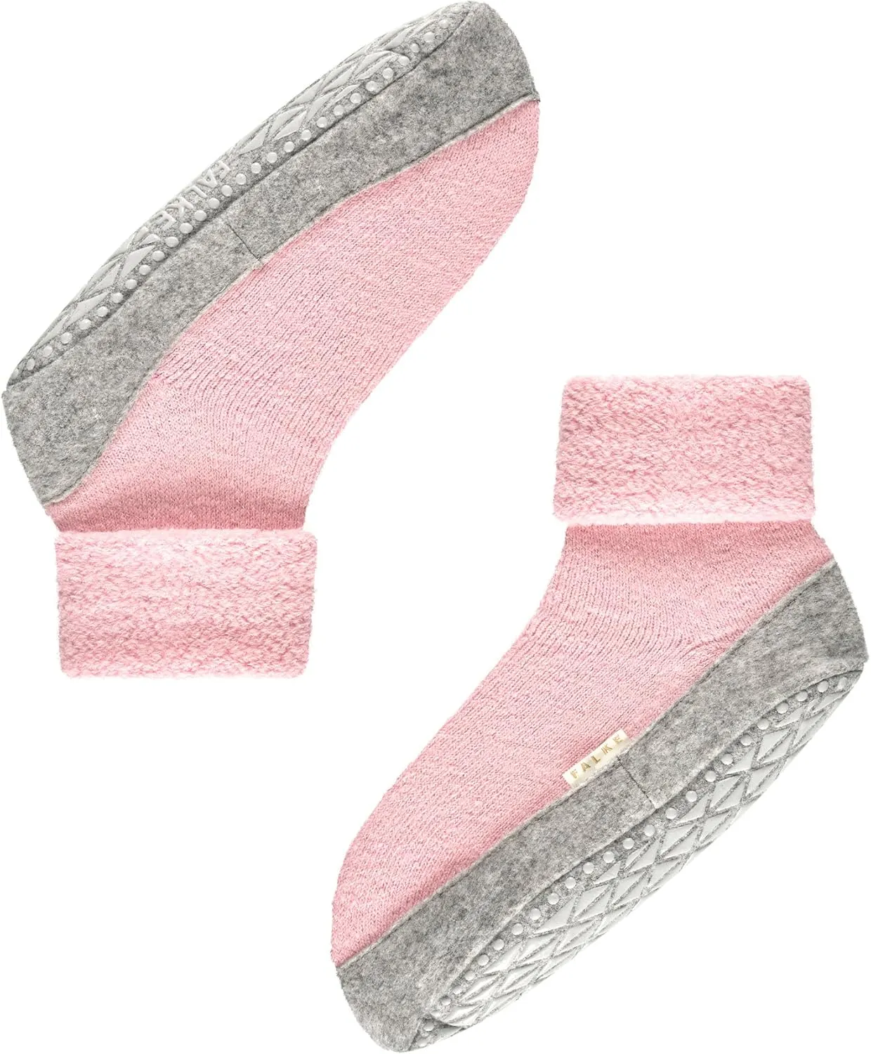 FALKE Women's W HP Cosyshoe Slipper Sock Merino Wool Grey Pink White 1 Pair, 6.5-7.5
