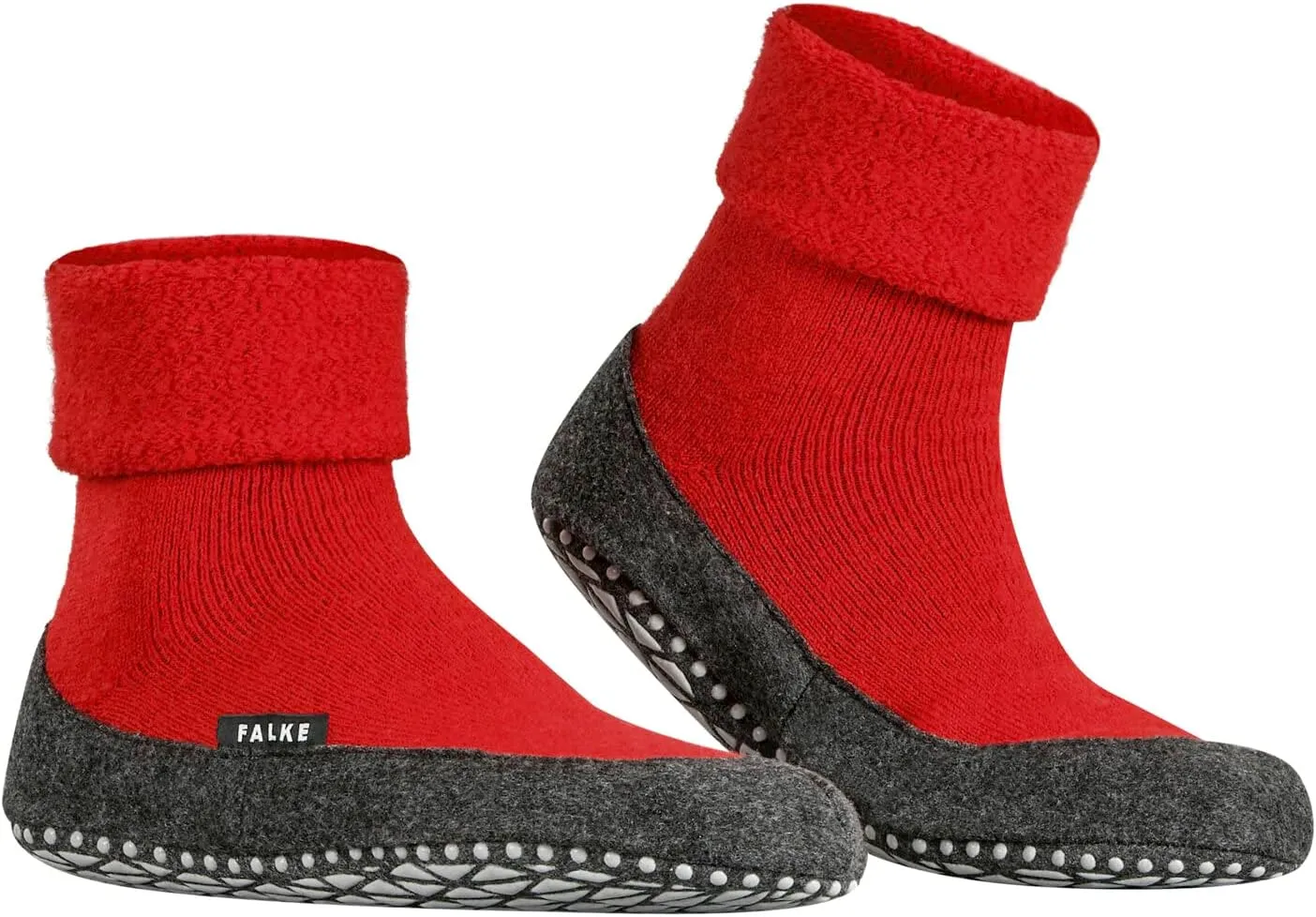 FALKE Women's W HP Cosyshoe Slipper Sock Merino Wool Grey Pink White 1 Pair, 6.5-7.5