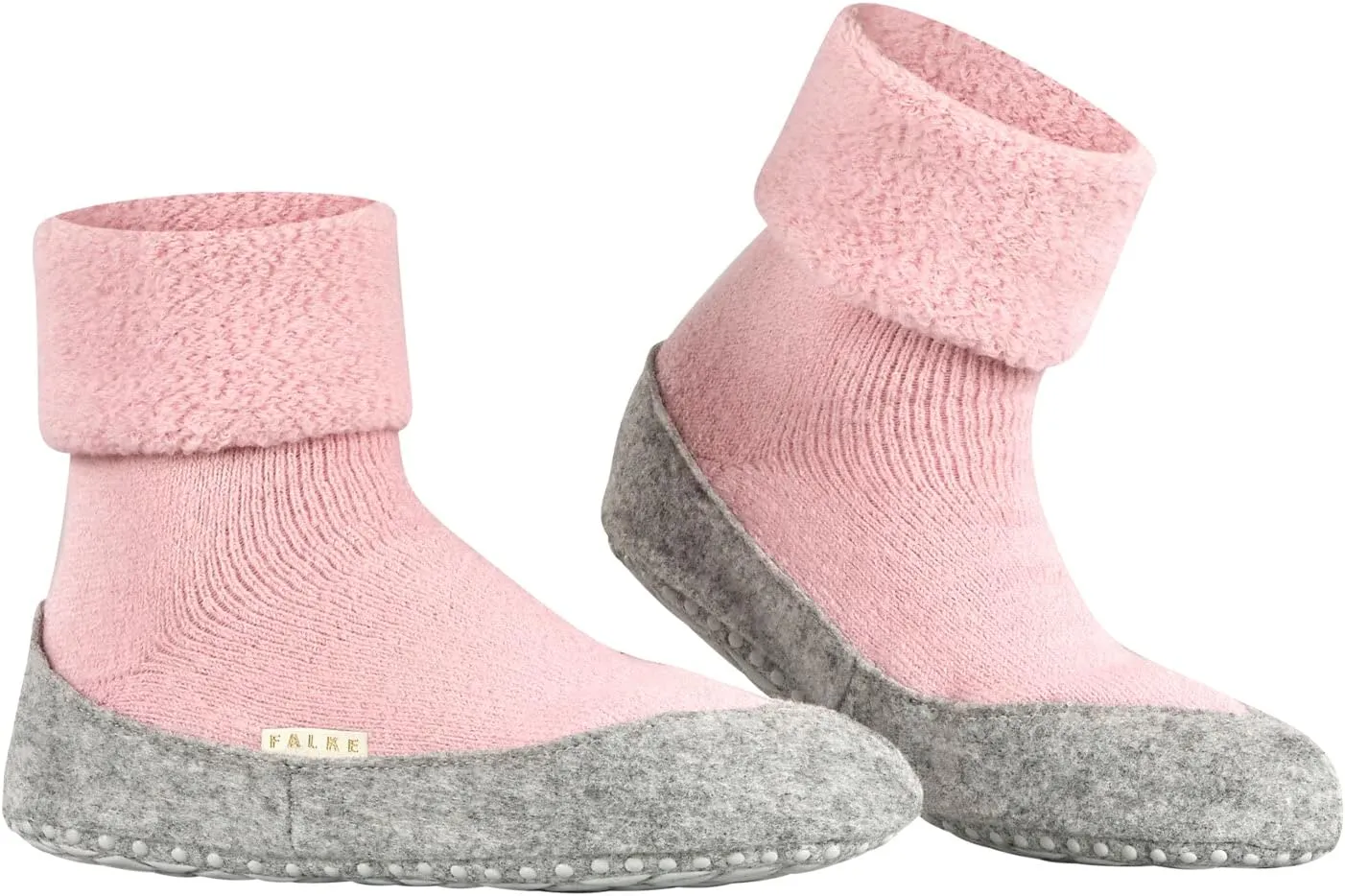 FALKE Women's W HP Cosyshoe Slipper Sock Merino Wool Grey Pink White 1 Pair, 6.5-7.5