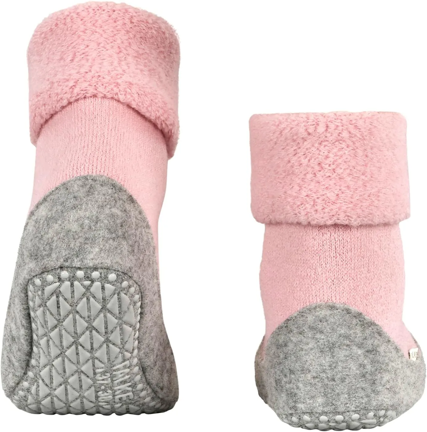 FALKE Women's W HP Cosyshoe Slipper Sock Merino Wool Grey Pink White 1 Pair, 6.5-7.5
