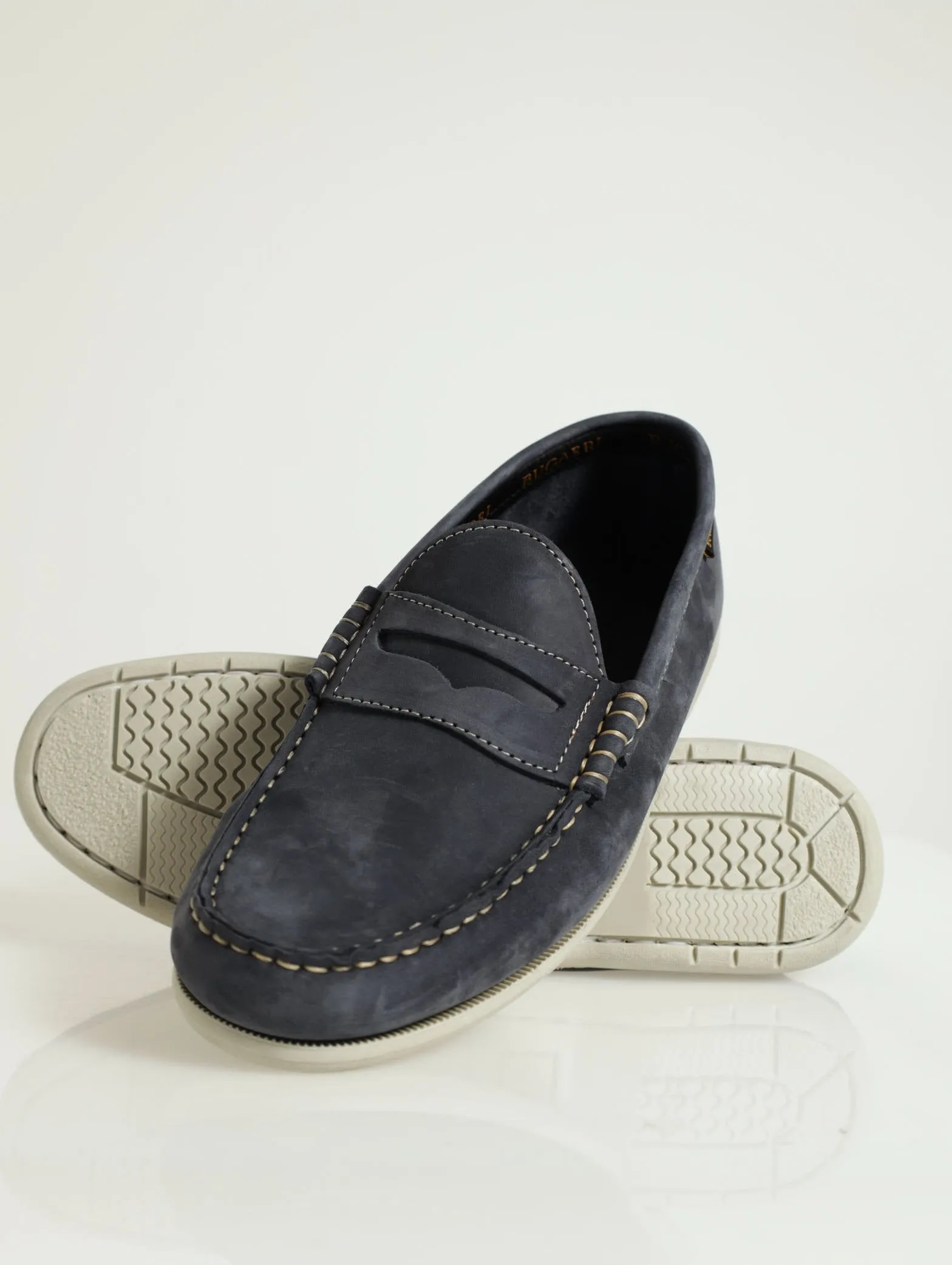 Fashion Nubuck Penny Mocc Boat Shoe - Navy