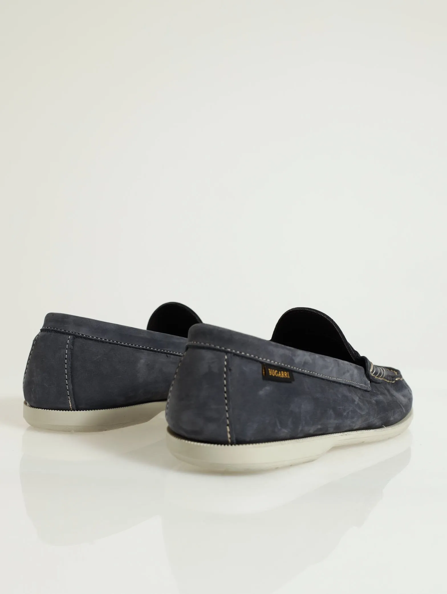 Fashion Nubuck Penny Mocc Boat Shoe - Navy