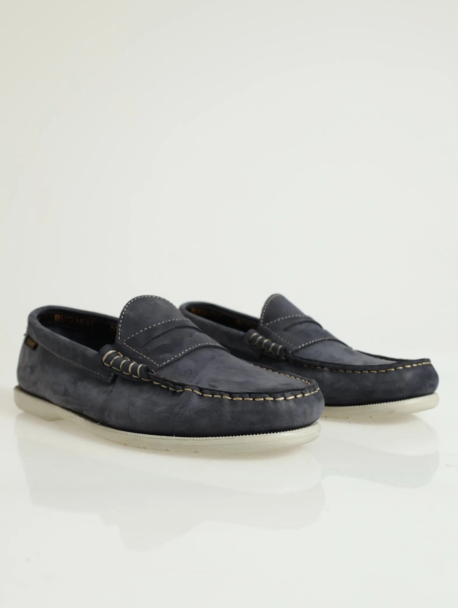 Fashion Nubuck Penny Mocc Boat Shoe - Navy