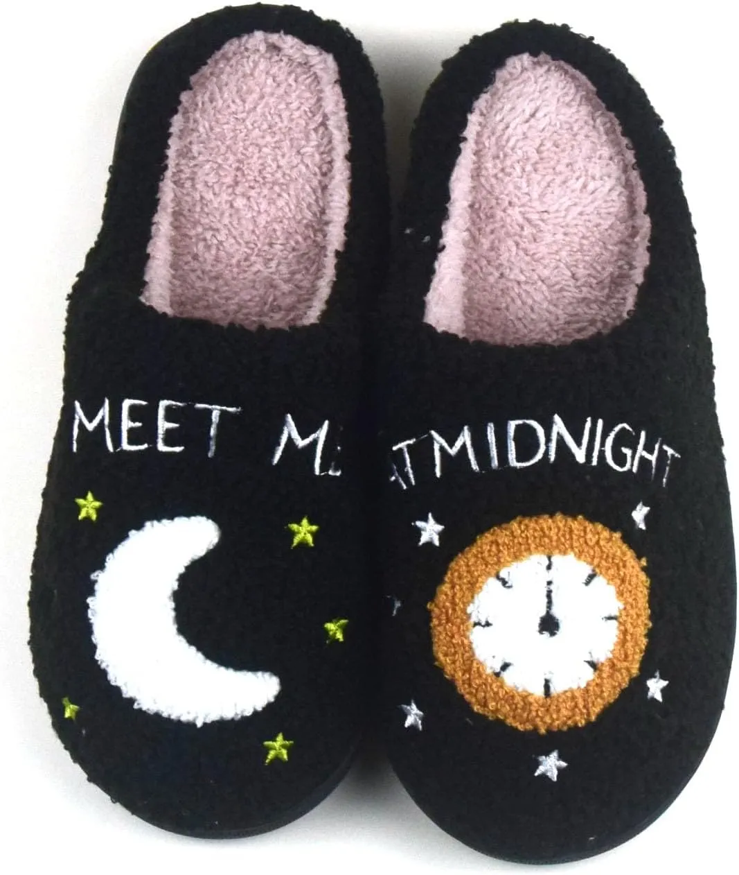 FAYUEKEY Slippers for Women House Indoor Meet Me at Midnight Fuzzy Bedroom Shoes