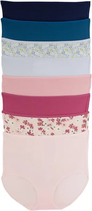 Felina Womens 8 Pack Cotton Modal Stretch Hi-Cut Brief