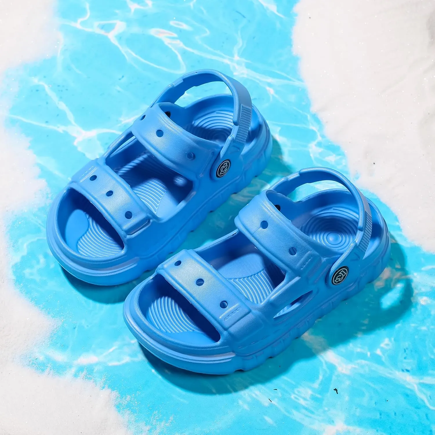 Femizee Kids 2-in-1 Sandals and Slides for Boys & Girls Lightweight Waterproof Slip-On Sandals Summer Water Shoes for Beach Pool Garden Play