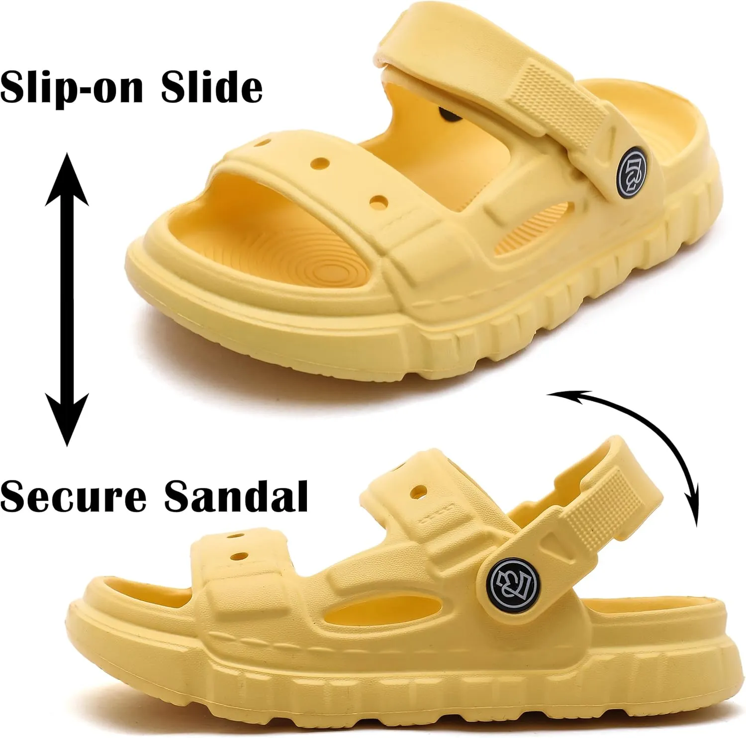 Femizee Kids 2-in-1 Sandals and Slides for Boys & Girls Lightweight Waterproof Slip-On Sandals Summer Water Shoes for Beach Pool Garden Play