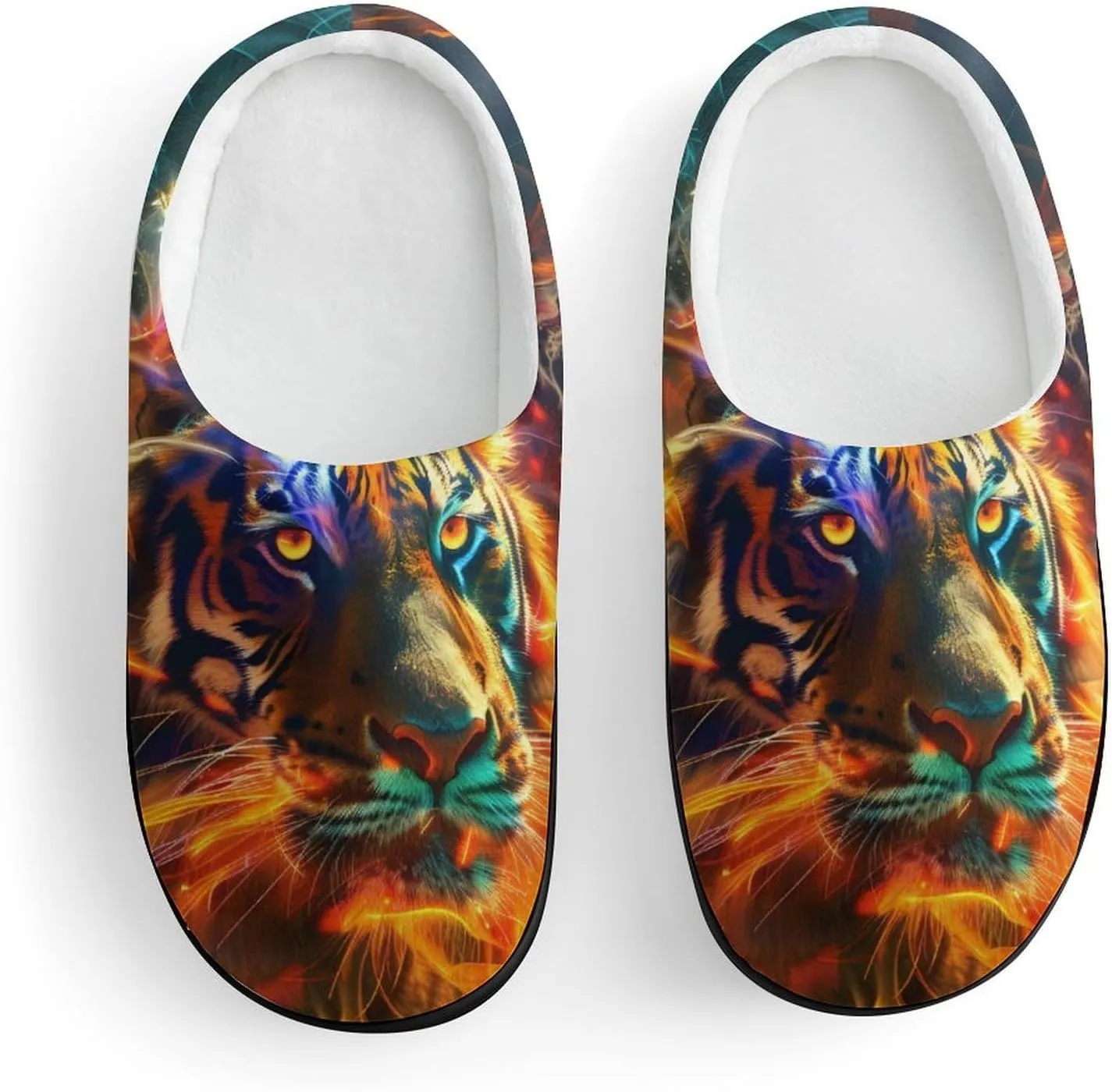 Fire Tiger Slippers Non-slip House Slippers Home Shoes Indoor Outdoor Slippers For Girls Boys