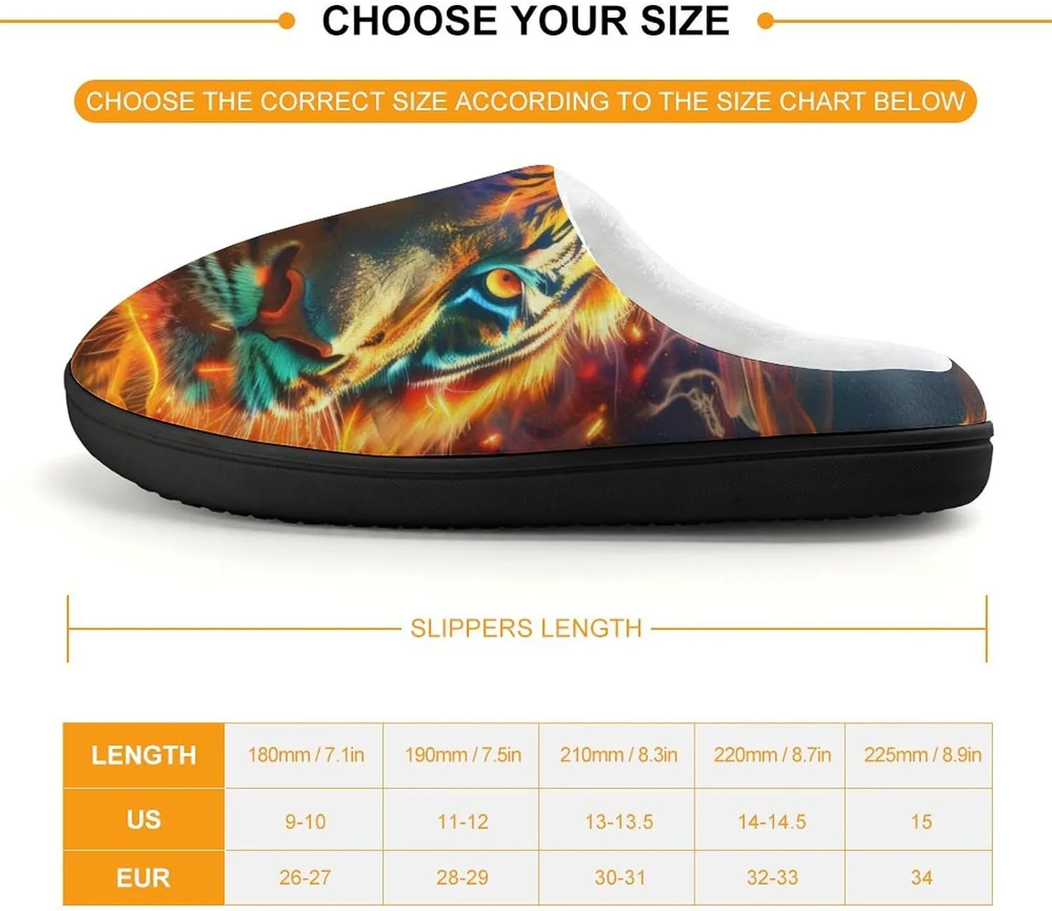 Fire Tiger Slippers Non-slip House Slippers Home Shoes Indoor Outdoor Slippers For Girls Boys