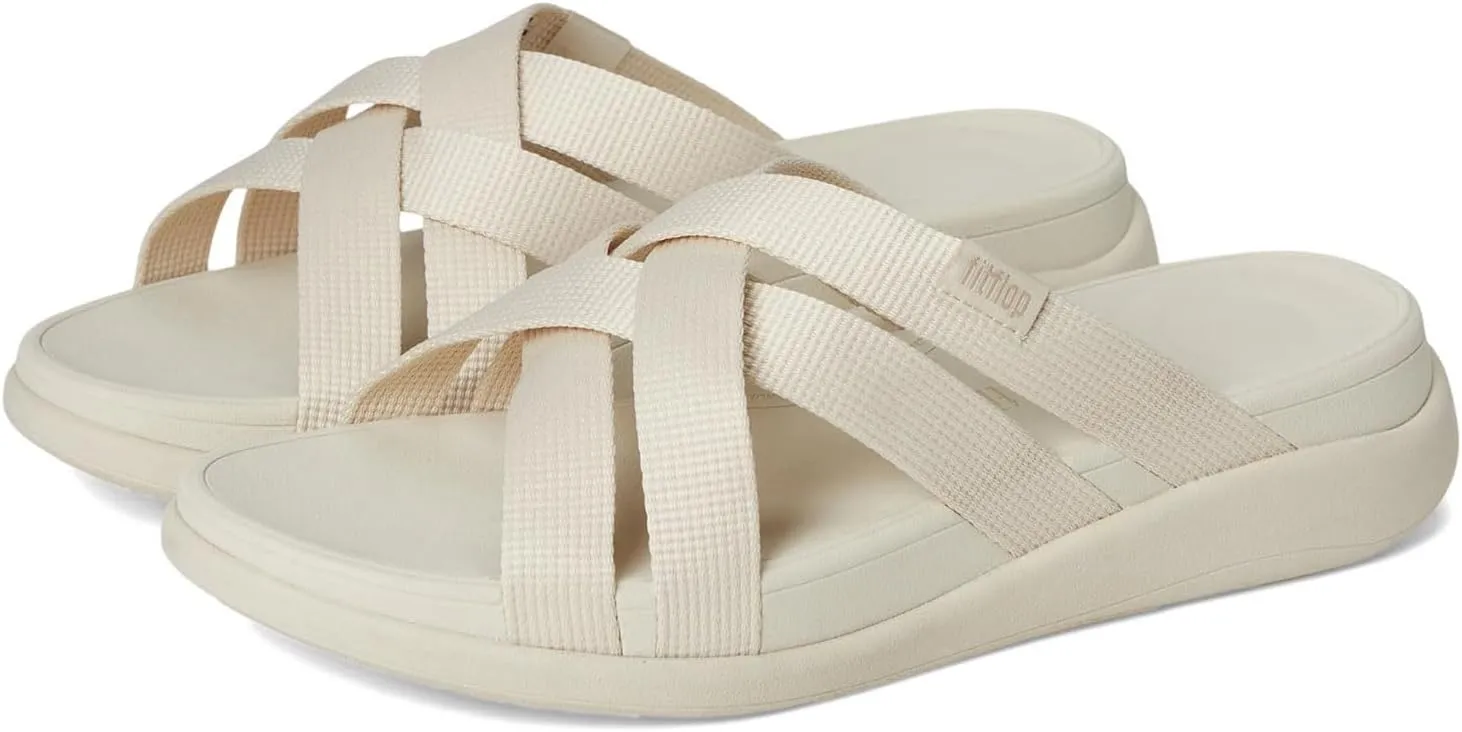 FitFlop Women's F-Mode Go Webbing Flatform Strappy Slides Wedge Sandal