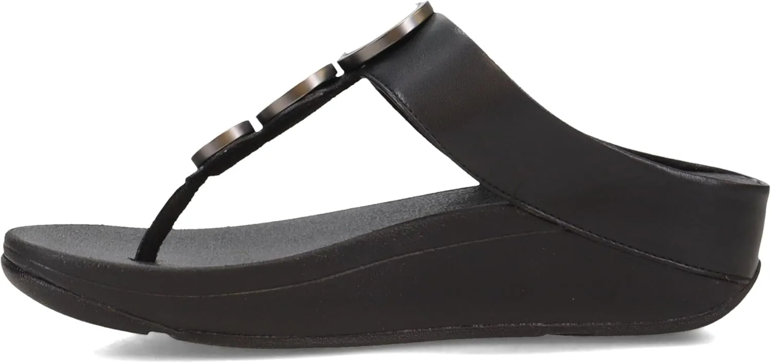 FitFlop Women's Gracie Rubber-Buckle Leather Toe-Post Sandals