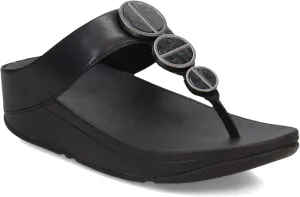 FitFlop Women's Gracie Rubber-Buckle Leather Toe-Post Sandals