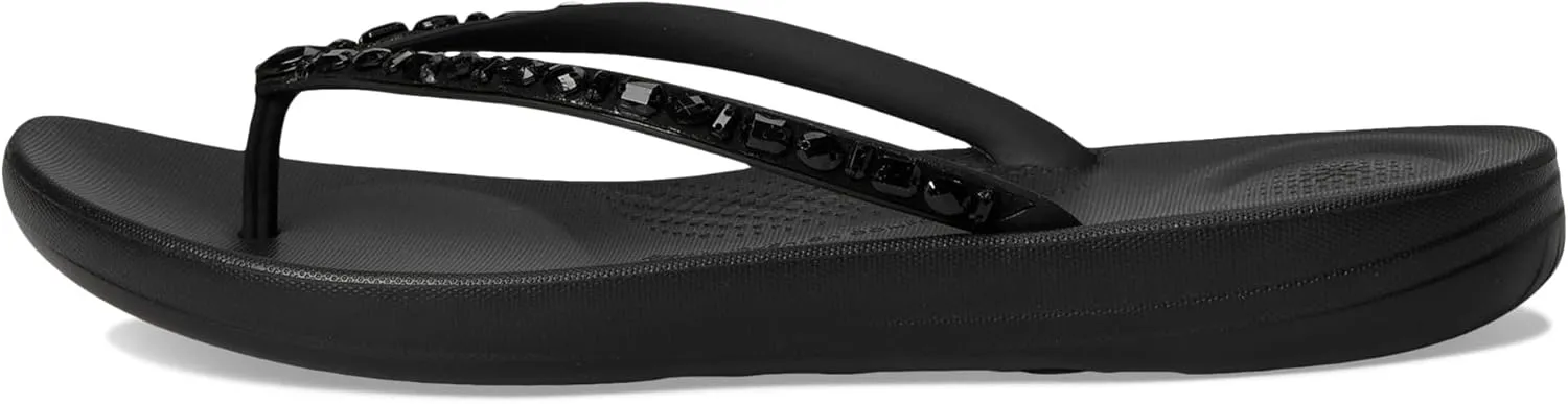 FitFlop Women's Iqushion Multi-Crystal Ergonomic Flip-Flops Wedge Sandal