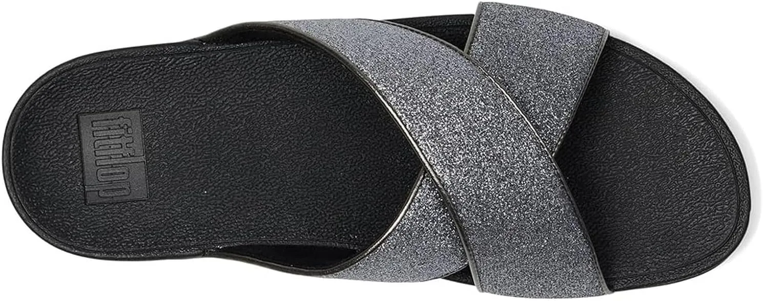 FitFlop Women's Lulu Glitterdust Cross Slides Wedge Sandal