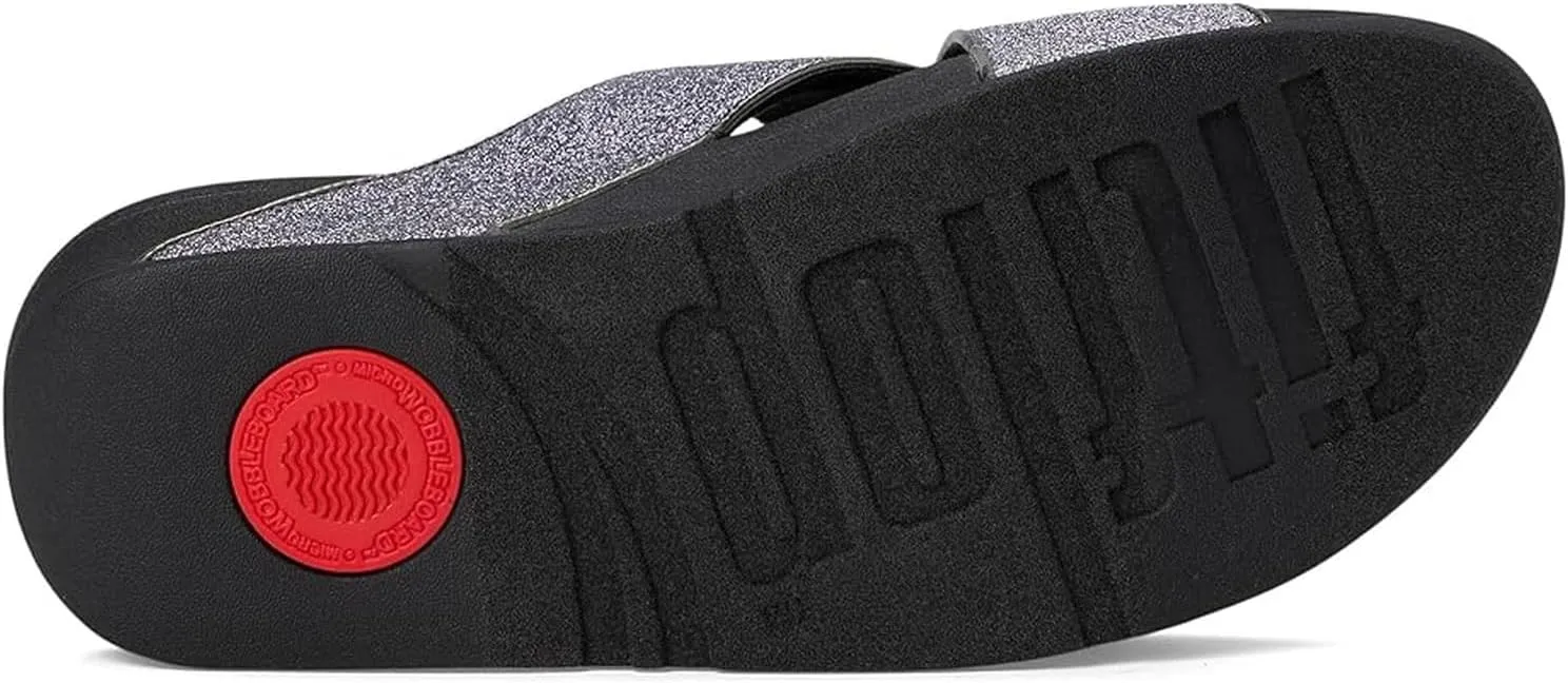 FitFlop Women's Lulu Glitterdust Cross Slides Wedge Sandal